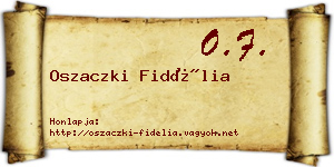 Oszaczki Fidélia névjegykártya